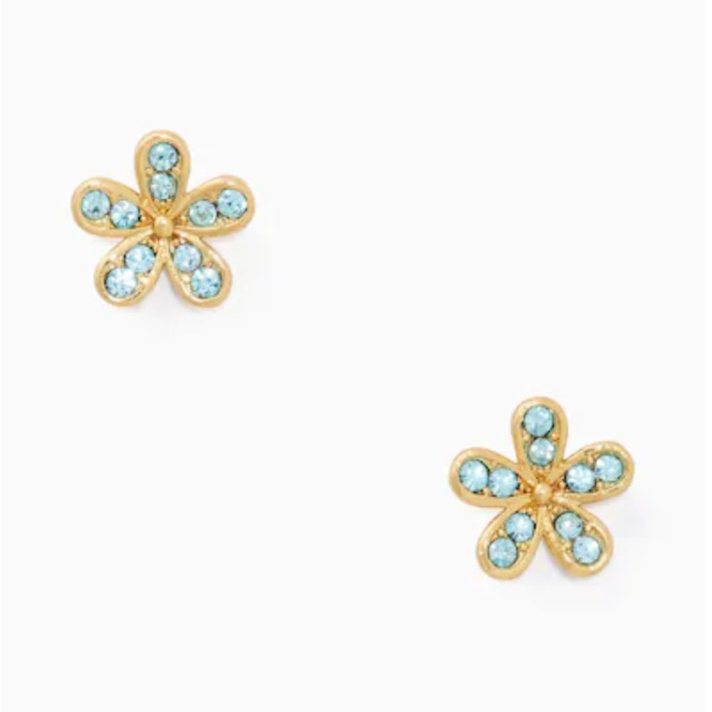 Kate Spade Gleaming Gardenia Flower Studs - Aquamarine